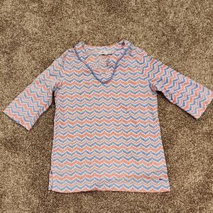 Vineyard Vines Pink and Blue Chevron Top